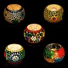 Mosaic Tealight stand of Glass Matericl from iHandikart Handicraft (Pack of 5) Mosaic Finish,Crackle Finish (IHK9011) Multicolour? | Save 33% - Rajasthan Living 9