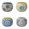 Tealight Stand (Glass) Mosaic Work Glass From iHandikart Handicrafts (Set of 4) Mosaic Finish, IHK-9016 | Save 33% - Rajasthan Living 10