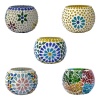 Mosaic Tealight stand of Glass Matericl from iHandikart Handicraft (Pack of 5) Mosaic Finish,Crackle Finish (IHK9017) Multicolour? | Save 33% - Rajasthan Living 10