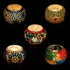 Mosaic Tealight stand of Glass Matericl from iHandikart Handicraft (Pack of 5) Mosaic Finish,Crackle Finish (IHK9017) Multicolour? | Save 33% - Rajasthan Living 9