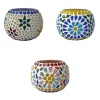 Mosaic Tealight stand of Glass Matericl from iHandikart Handicraft (Pack of 3) Mosaic Finish (IHK9019) Multicolour? | Save 33% - Rajasthan Living 10