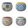 Tealight Stand (Glass) Mosaic Work Glass From iHandikart Handicrafts (Set of 4) Mosaic Finish, IHK-9020 | Save 33% - Rajasthan Living 11