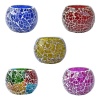 Mosaic Tealight stand of Glass Matericl from iHandikart Handicraft (Pack of 5) Crackle Finish (IHK9045) Multicolour,Red Yellow ,Pink,Blue? | Save 33% - Rajasthan Living 10