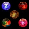 Mosaic Tealight stand of Glass Matericl from iHandikart Handicraft (Pack of 5) Crackle Finish (IHK9045) Multicolour,Red Yellow ,Pink,Blue? | Save 33% - Rajasthan Living 9