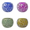 Mosaic Tealight stand of Glass Matericl from iHandikart Handicraft (Pack of 4) Crackle Finish (IHK9053) Pink ,Yellow,Gray,Dark Gray? | Save 33% - Rajasthan Living 10