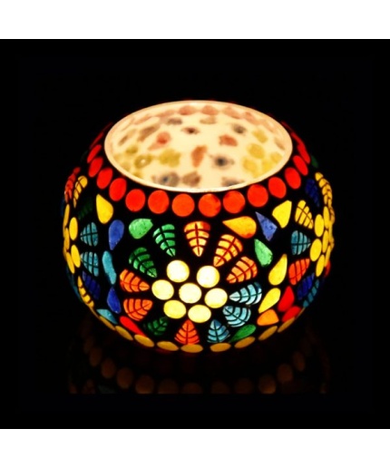 Mosaic Tealight Holder IHK9086 (Set of 1)Mosaic Finish | Save 33% - Rajasthan Living