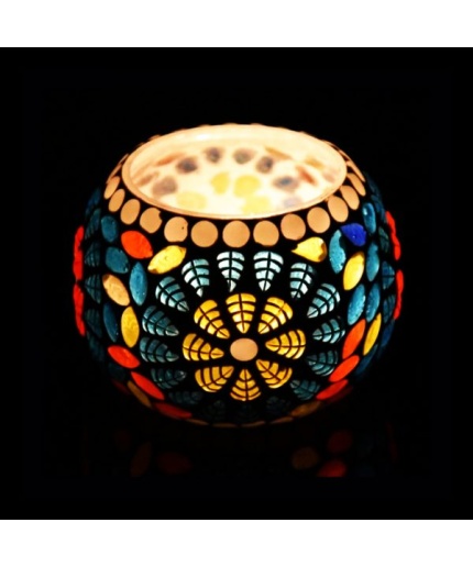 Mosaic Tealight Holder IHK9088 (Set of 1)Mosaic Finish | Save 33% - Rajasthan Living