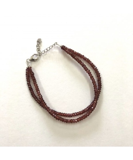 Natural Red Garnet Faceted Rondelle Beads 2 Strands Bracelet | Save 33% - Rajasthan Living