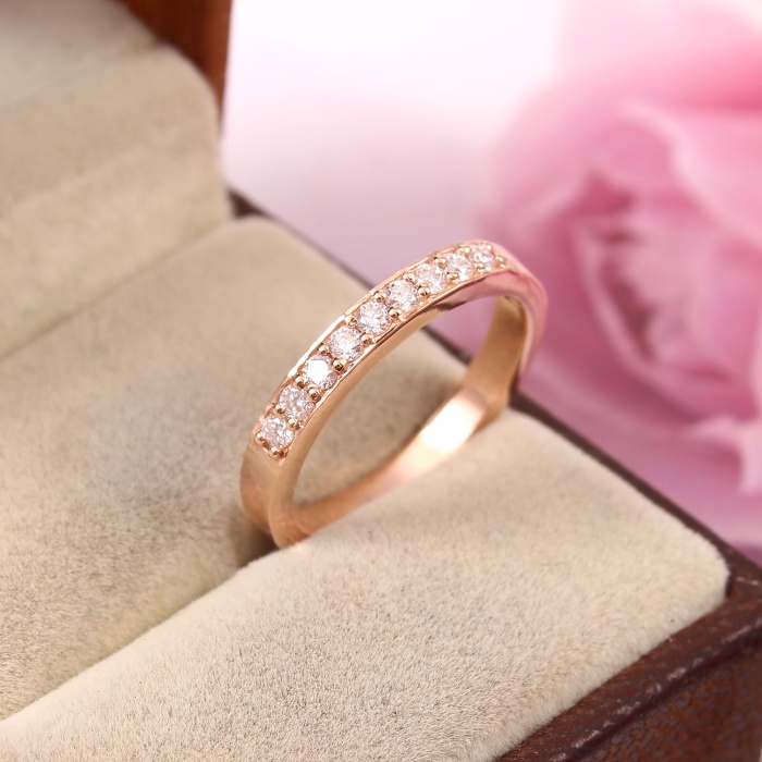 Rose Gold Statement Engagement Band Studded With Natural Moissanite For Women (Copy) | Save 33% - Rajasthan Living 7