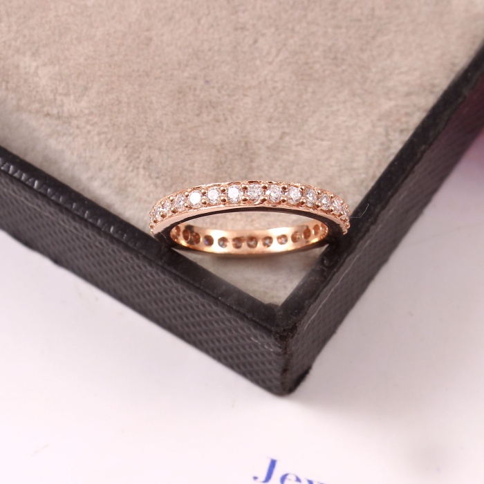 Rose Gold Statement Engagement Band Studded With Natural Moissanite For Women | Save 33% - Rajasthan Living 6