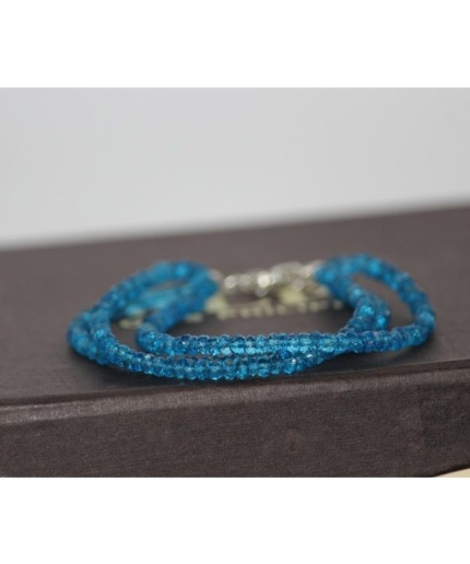 Swiss Blue Topaz Faceted Rondelle Beads 3 Strand Bracelet | Save 33% - Rajasthan Living