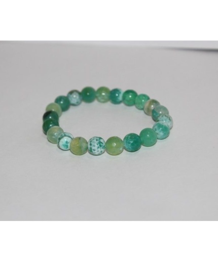 8mm Natural Green Agate Faceted Round Beads Bracelet | Save 33% - Rajasthan Living