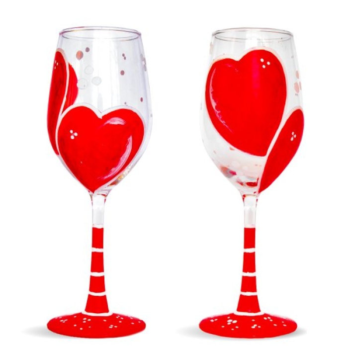 iHandikart Valentine Wine Glasses (Set of 2 Glass) for Gift Anniversary | Date Night |Besties |BFF| Bridesmaids | Weddings | Parties. 30009 | Save 33% - Rajasthan Living 6
