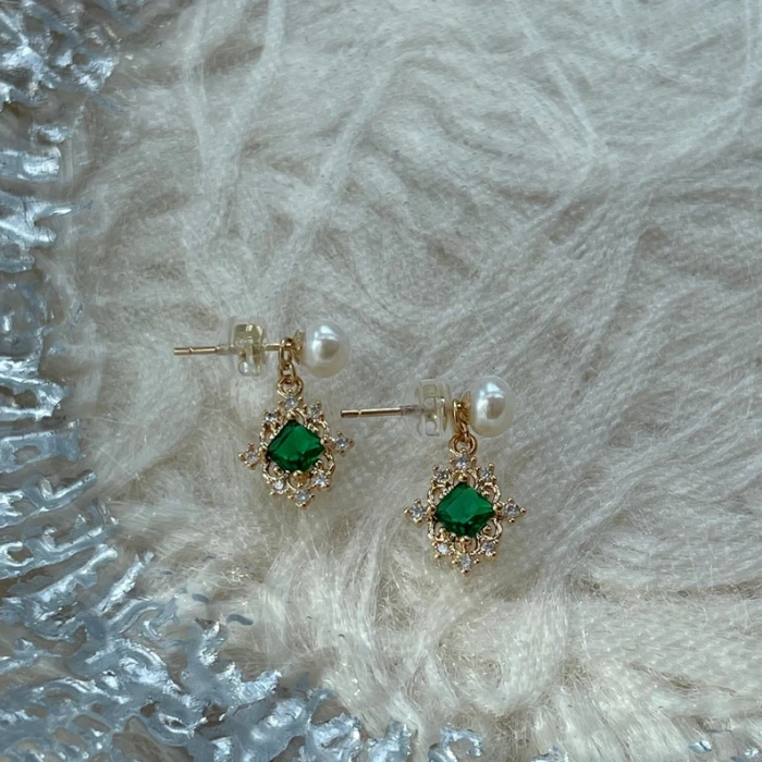 Natural Pearl Emerald Green Earrings, 14K Gold Emerald Earrings, Emerald Dangle Drop Earrings, 2 Way DIY Earrings, Handmade Delicate Gift | Save 33% - Rajasthan Living 10