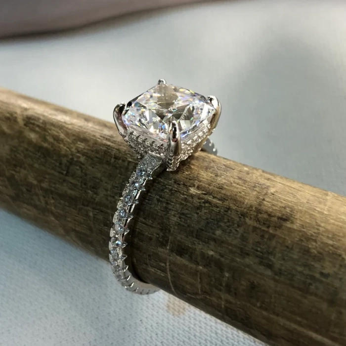 5 Carat Cushion Created Diamond 925 Sterling Silver Engagement Wedding Ring – Diamond Ring | Save 33% - Rajasthan Living 8
