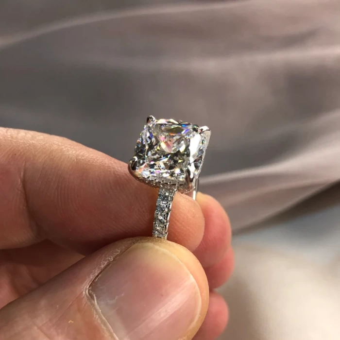 5 Carat Cushion Created Diamond 925 Sterling Silver Engagement Wedding Ring – Diamond Ring | Save 33% - Rajasthan Living 7