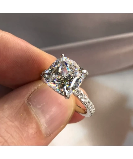 5 Carat Cushion Created Diamond 925 Sterling Silver Engagement Wedding Ring – Diamond Ring | Save 33% - Rajasthan Living