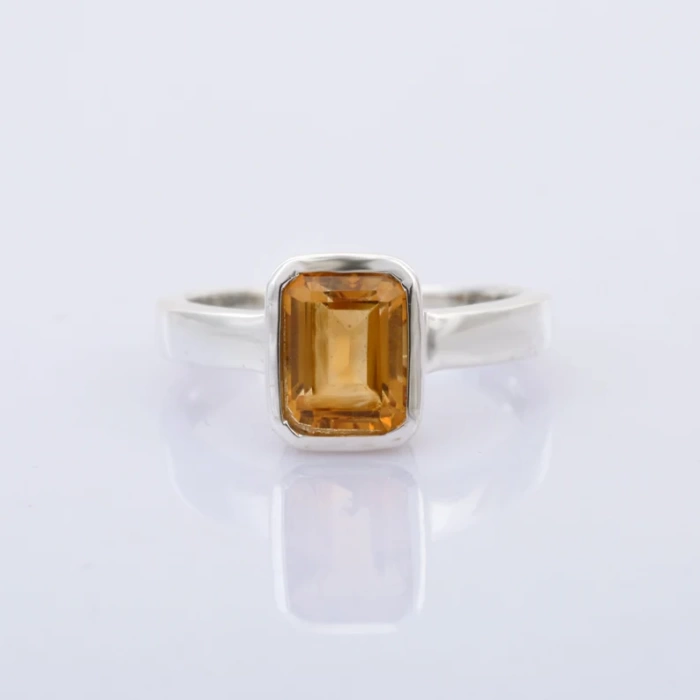 Citrine Statement Ring | 925 Sterling Silver | Bezel Setting | Gemstone Ring | Birthstone Ring | Solitaire Ring | Valentine Gift | Save 33% - Rajasthan Living 6