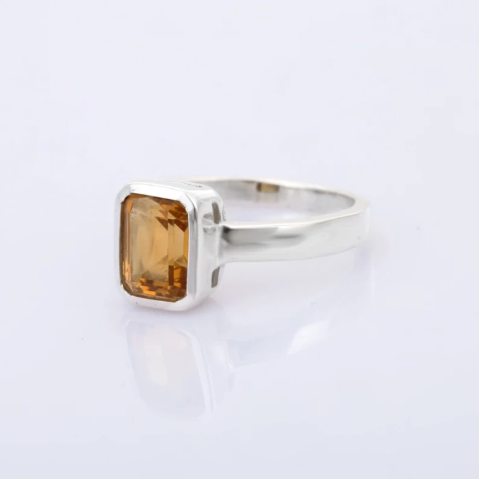 Citrine Statement Ring | 925 Sterling Silver | Bezel Setting | Gemstone Ring | Birthstone Ring | Solitaire Ring | Valentine Gift | Save 33% - Rajasthan Living 7