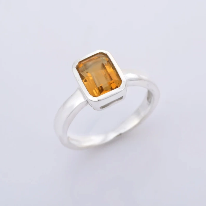 Citrine Statement Ring | 925 Sterling Silver | Bezel Setting | Gemstone Ring | Birthstone Ring | Solitaire Ring | Valentine Gift | Save 33% - Rajasthan Living 5