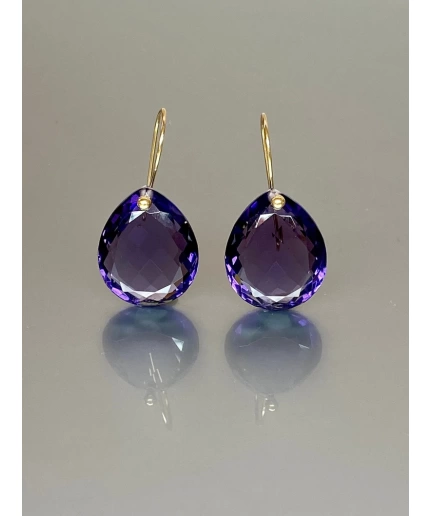Purple Amethyst Statement Earrings (46 ct), Amethyst Drop Earrings, February Birthstone Earrings, Amethyst Jewellery Gift For Her. | Save 33% - Rajasthan Living