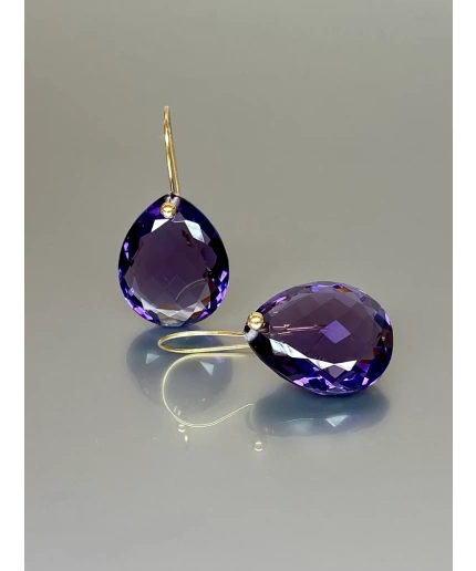 Purple Amethyst Statement Earrings (46 ct), Amethyst Drop Earrings, February Birthstone Earrings, Amethyst Jewellery Gift For Her. | Save 33% - Rajasthan Living 3