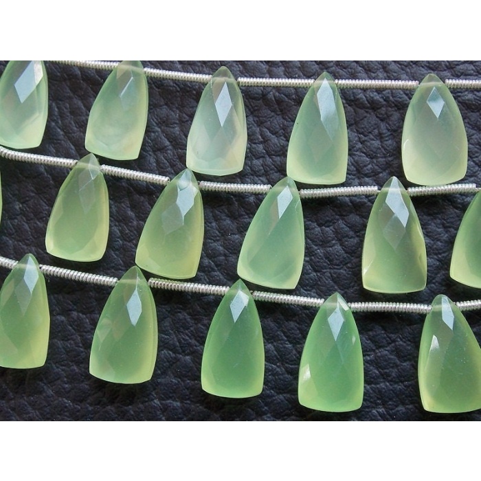 Prehnite Green Chalcedony Long Triangle,Trillion,Pyramid,Teardrop,Drop,Briolettes,Faceted,Earrings Pair,Wholesaler,15X8MM Approx PME-CY1 | Save 33% - Rajasthan Living 7