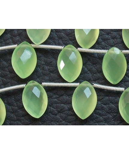 Prehnite Green Chalcedony Faceted Marquise,Drops,Teardrop,Earrings Pair,Loose Stone,Handmade Briolette 12X8MM Approx (pme)CY1 | Save 33% - Rajasthan Living