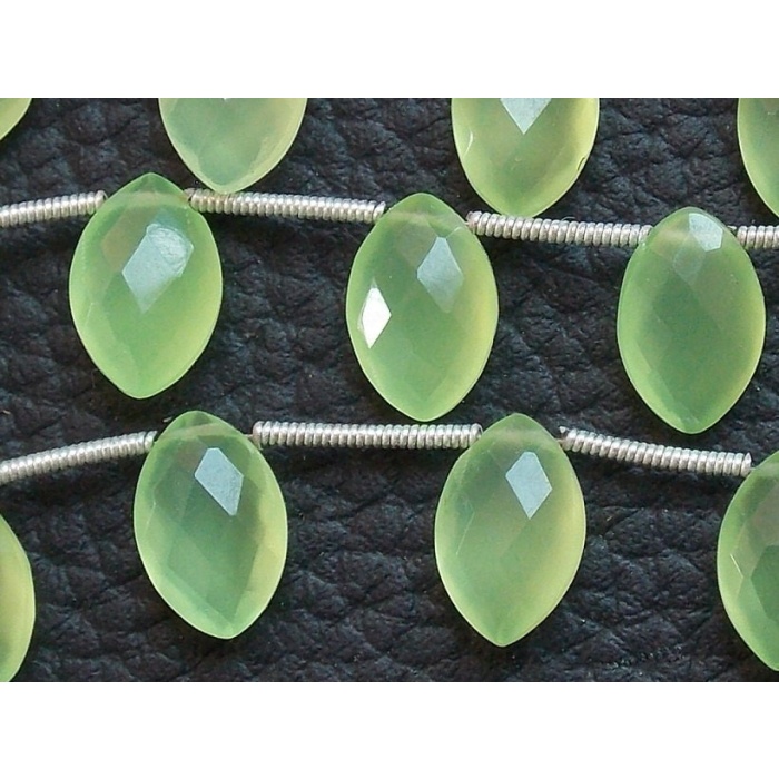 Prehnite Green Chalcedony Faceted Marquise,Drops,Teardrop,Earrings Pair,Loose Stone,Handmade Briolette 12X8MM Approx (pme)CY1 | Save 33% - Rajasthan Living 6