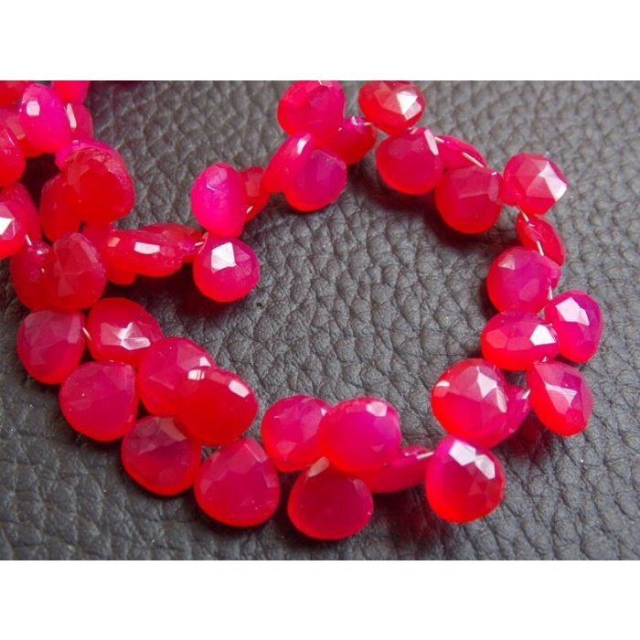 Hot Pink Chalcedony Faceted Hearts,Teardrop,Drop,Loose Stone,Handmade,For Making Jewelry,Wholesaler,Supplies,4Inch 8X8MM Approx,PME-CY1 | Save 33% - Rajasthan Living 9