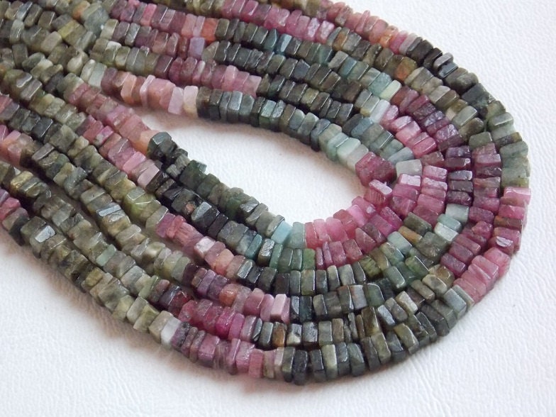 Natural Tourmaline Smooth Heishi Beads,Square,Cushion Shape,16Inchs Strand 5MM Approx,Wholesaler,Supplies,PME-H2 | Save 33% - Rajasthan Living 12
