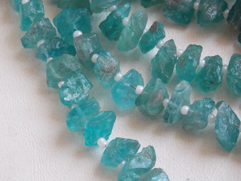 Sky Blue Apatite Rough Beads,Anklets,Chips,Nuggets,Uncut,Loose Stone,10Inch Strand 12X8To8X7MM Approx,Wholesaler,Supplies,100%Natural  RB5 | Save 33% - Rajasthan Living 15