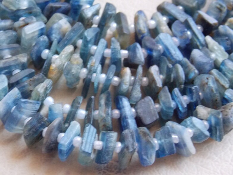 Natural Blue Kyanite Rough Beads,Anklets,Uncut,Nuggets,Chip 12Inchs Strand 10X5To6X5MM Approx,Wholesale Price,New Arrival RB7 | Save 33% - Rajasthan Living 11
