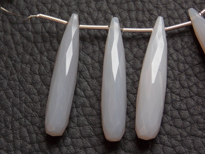 35MM Long Pair,Gray Chalcedony Faceted Elongated Drops,Teardrop,Handmade,Loose Stone,Wholesale Price,New Arrival (pme)CY1 | Save 33% - Rajasthan Living 15