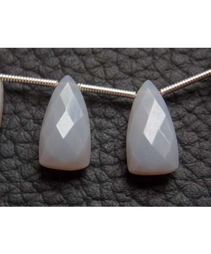 Gray Chalcedony Long Triangle,Trillion,Pyramid,Teardrop,Drop,Briolette,Faceted,Earrings Pair,Wholesaler,New Arrival 15X8MM Approx PME-CY1 | Save 33% - Rajasthan Living 3