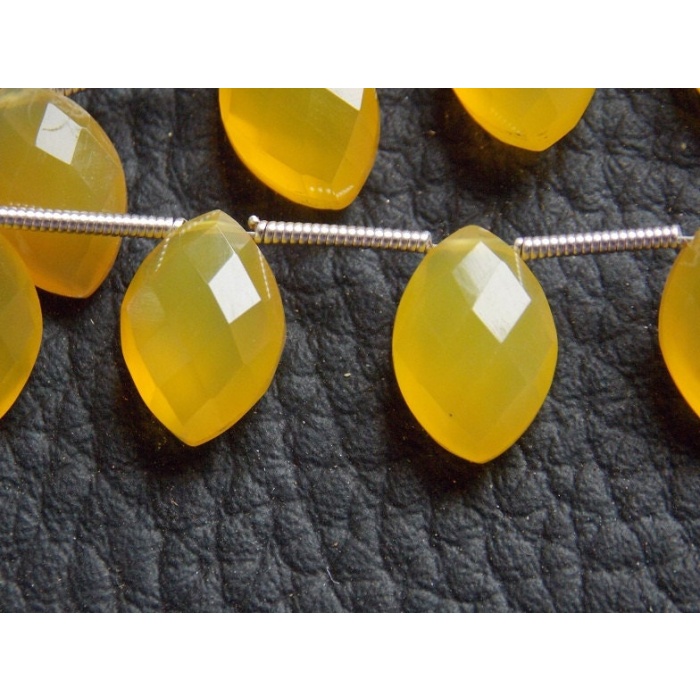 Yellow Chalcedony Faceted Marquise,Briolette,Teardrop,Loose Bead,Wholesaler,Supplies,Matching Pair 12X8MM Approx (pme) CY2 | Save 33% - Rajasthan Living 8