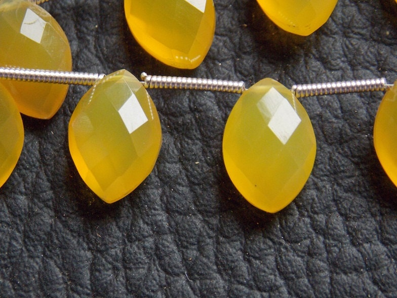 Yellow Chalcedony Faceted Marquise,Briolette,Teardrop,Loose Bead,Wholesaler,Supplies,Matching Pair 12X8MM Approx (pme) CY2 | Save 33% - Rajasthan Living 15