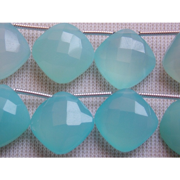 Aqua Chalcedony Faceted Cushions,Square Shape Briolette,Earrings Pair,Handmade Bead,Blue Color,Wholesale Price,New Arrival 12X12MM (pme)CY2 | Save 33% - Rajasthan Living 7