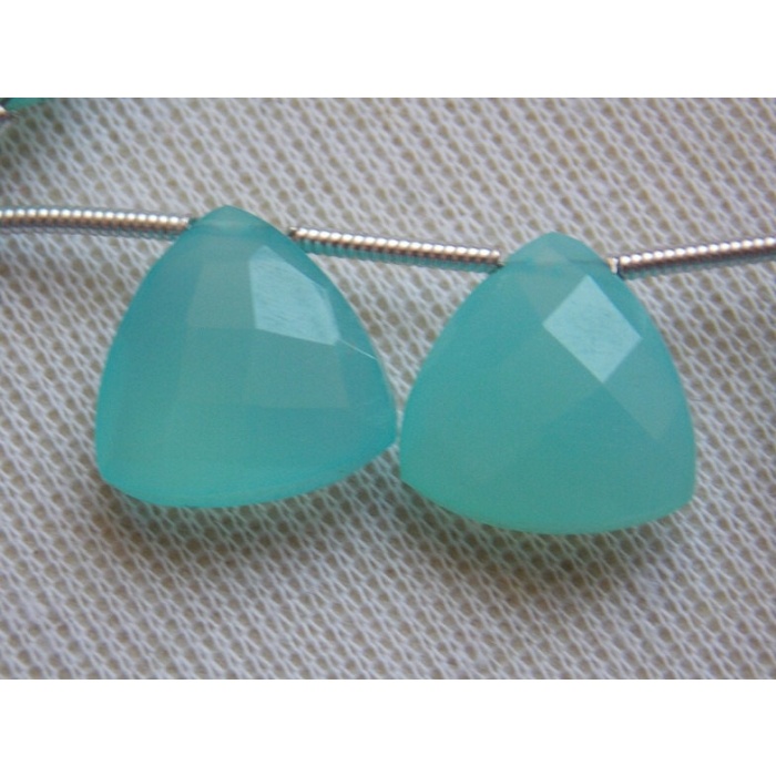 Aqua Blue Chalcedony Faceted Trillions,Briolette,Loose Stone,Earrings Pair,For Making Jewelry,Wholesaler,Supplies,12X12MM Approx,(pme)CY2 | Save 33% - Rajasthan Living 8