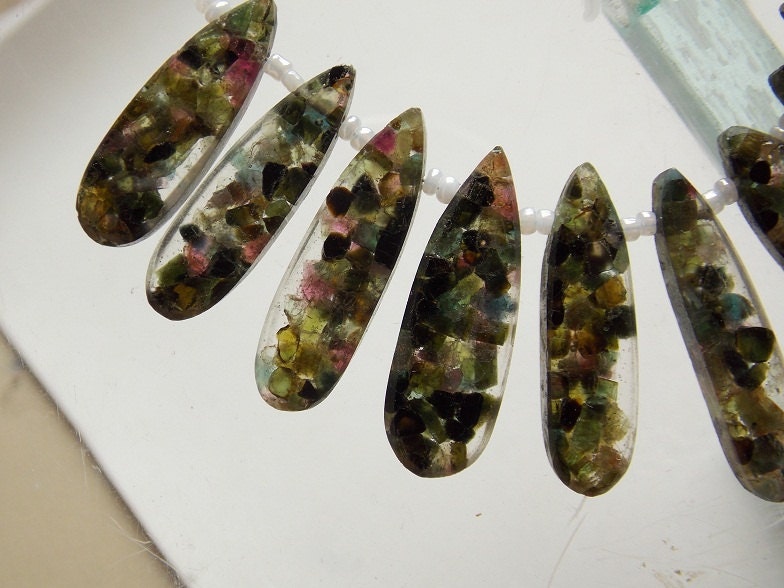 Stabilized Tourmaline Smooth Long Teardrop,Drop,Multi Color,Earrings Jewelry,Handmade,Wholesaler 11Piece Strand 30X7To25X7MM Approx BR7 | Save 33% - Rajasthan Living 12