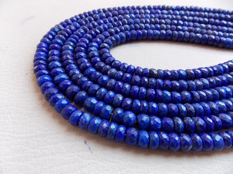 Lapis Lazuli Faceted Roundel Bead,Loose Stone,Handmade,Necklace,For Making Jewelry,Beaded Bracelet,Wholesaler 100%Natural B6 | Save 33% - Rajasthan Living 17