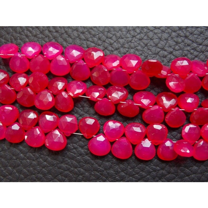 Hot Pink Chalcedony Faceted Hearts,Teardrop,Drop,Loose Stone,Handmade,For Making Jewelry,Wholesaler,Supplies,4Inch 8X8MM Approx,PME-CY1 | Save 33% - Rajasthan Living 8