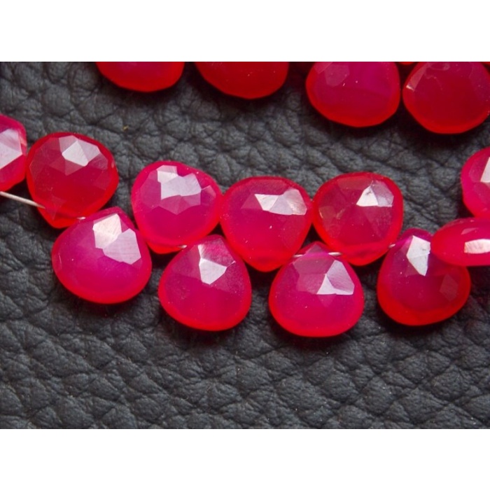 Hot Pink Chalcedony Faceted Hearts,Teardrop,Drop,Loose Stone,Handmade,For Making Jewelry,Wholesaler,Supplies,4Inch 8X8MM Approx,PME-CY1 | Save 33% - Rajasthan Living 7