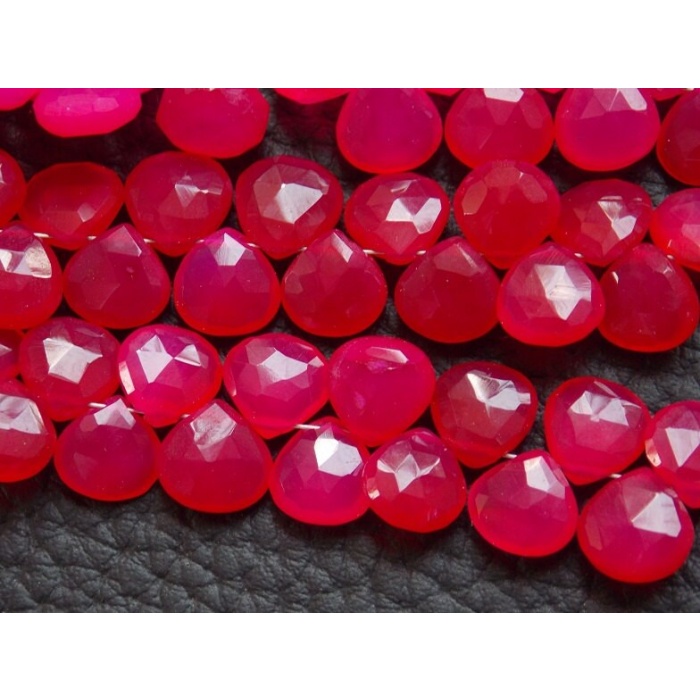 Hot Pink Chalcedony Faceted Hearts,Teardrop,Drop,Loose Stone,Handmade,For Making Jewelry,Wholesaler,Supplies,4Inch 8X8MM Approx,PME-CY1 | Save 33% - Rajasthan Living 6