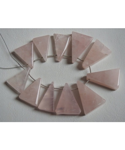 Rose Quartz Triangle,Pyramid,Tapered Baguette,Trillion Shape,Cabochon Briolette,Smooth,Wholesale Price,New Arrival,9Piece 100%Natural BR6 | Save 33% - Rajasthan Living