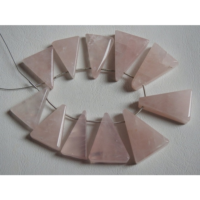 Rose Quartz Triangle,Pyramid,Tapered Baguette,Trillion Shape,Cabochon Briolette,Smooth,Wholesale Price,New Arrival,9Piece 100%Natural BR6 | Save 33% - Rajasthan Living 6