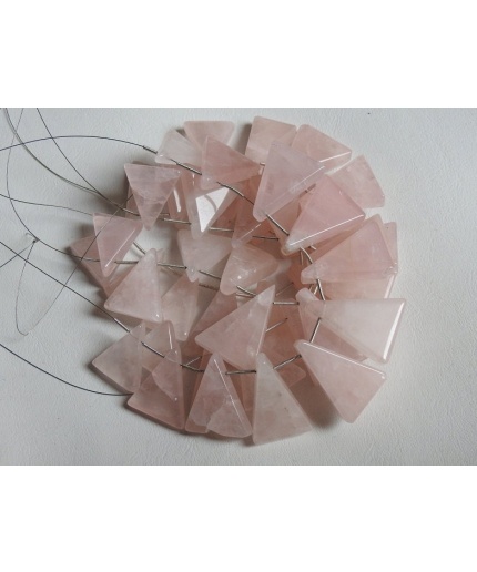Rose Quartz Triangle,Pyramid,Tapered Baguette,Trillion Shape,Cabochon Briolette,Smooth,Wholesale Price,New Arrival,9Piece 100%Natural BR6 | Save 33% - Rajasthan Living 3