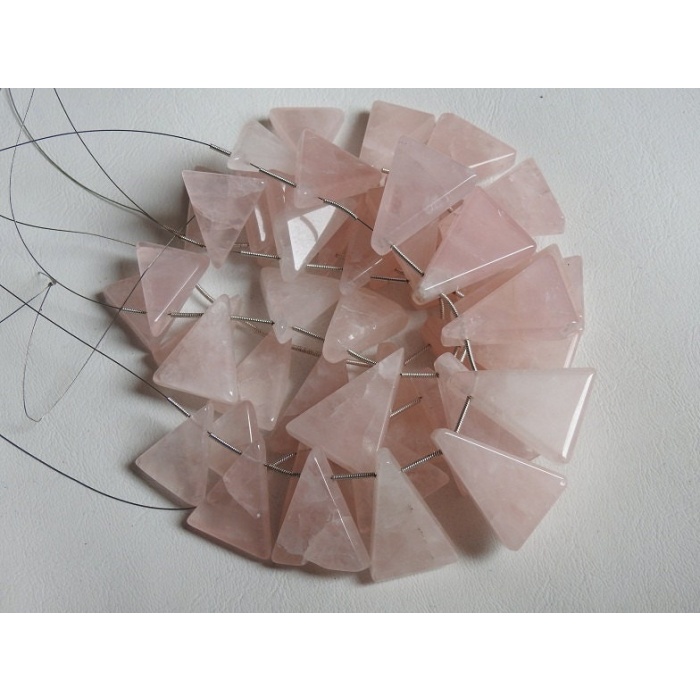 Rose Quartz Triangle,Pyramid,Tapered Baguette,Trillion Shape,Cabochon Briolette,Smooth,Wholesale Price,New Arrival,9Piece 100%Natural BR6 | Save 33% - Rajasthan Living 7