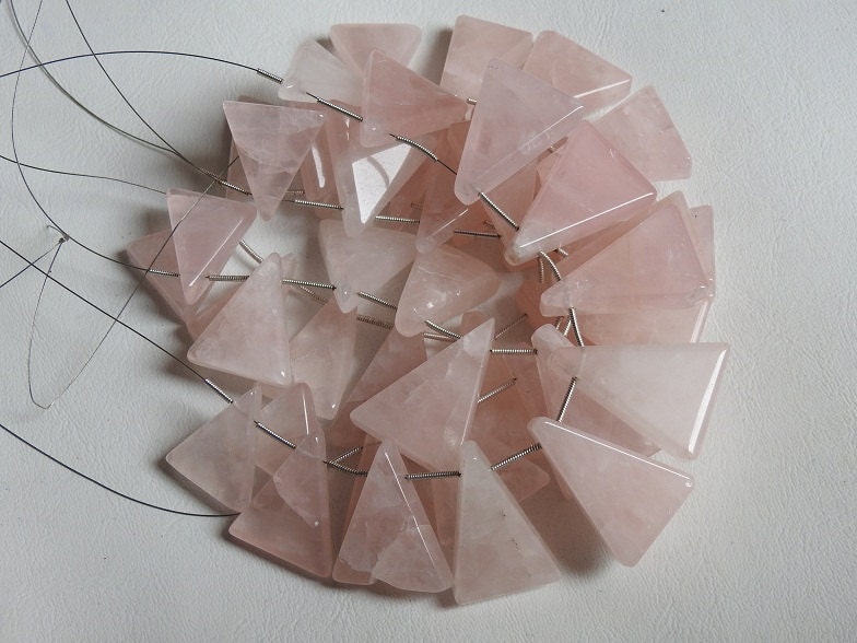 Rose Quartz Triangle,Pyramid,Tapered Baguette,Trillion Shape,Cabochon Briolette,Smooth,Wholesale Price,New Arrival,9Piece 100%Natural BR6 | Save 33% - Rajasthan Living 14