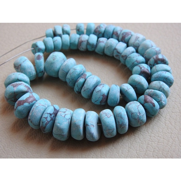 Turquoise Smooth Roundel Bead,Stabilized,Handmade,Loose Stone,Matte Polished 10Inch 12To5MM Approx Wholesale Price,New Arrival B2 | Save 33% - Rajasthan Living 6